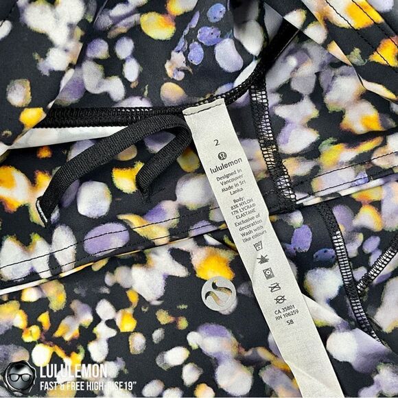 LULULEMON FAST & FREE HIGH-RISE 19” IN METROPOLIS GLOW WOMEN’S SIZE 2 LEGGINGS - Picture 15 of 16